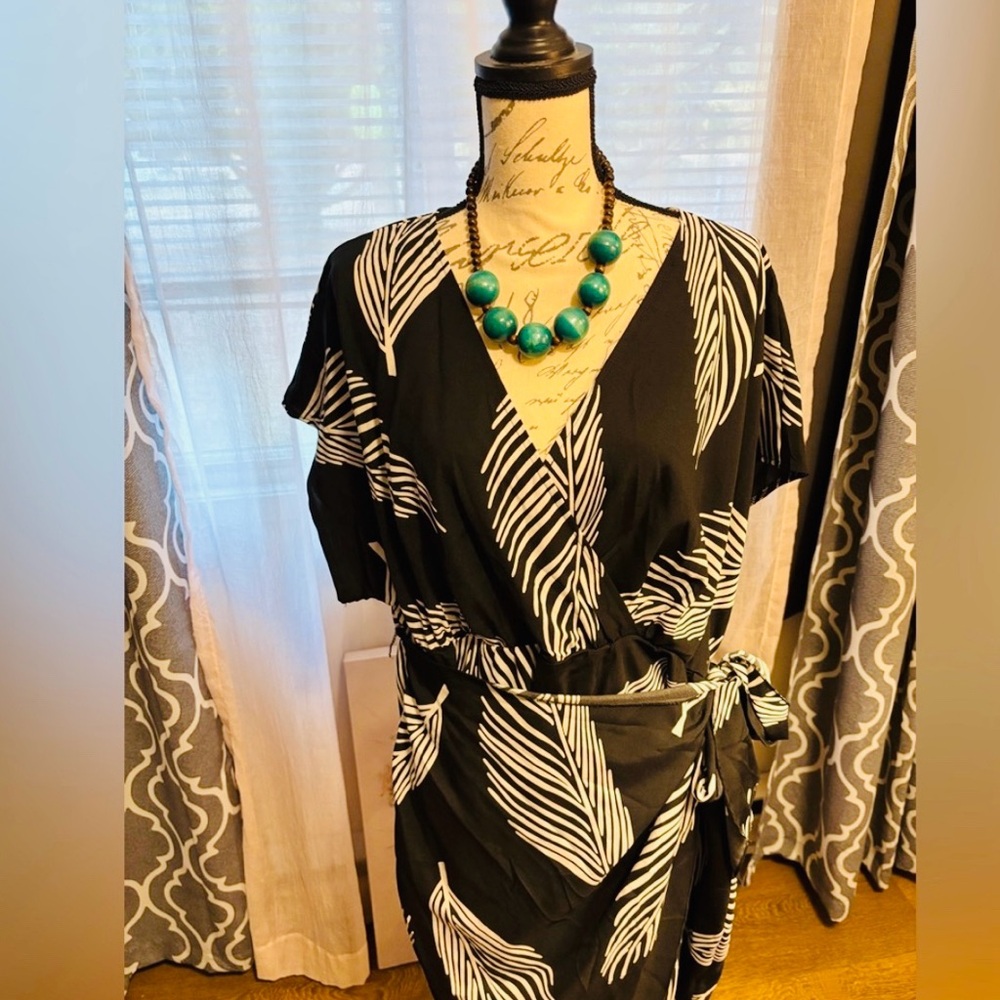Black and White Wrap Dress